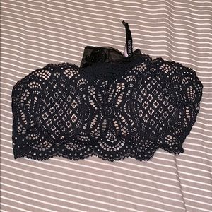 Victoria’s Secret Black Laced Strapless Bra
